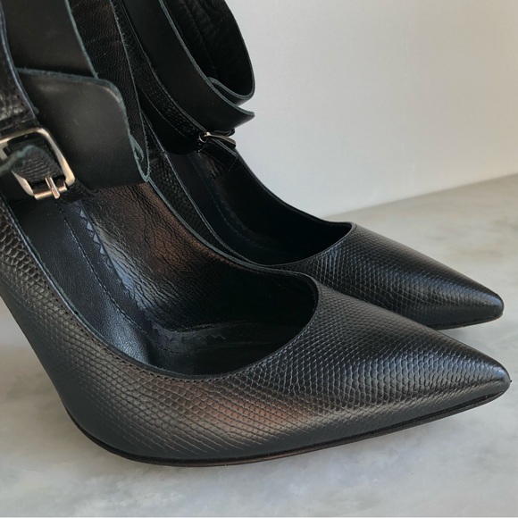ALL SAINTS Leather Ankle Cuff Pointed Toe Textured high heels Women’s size 7 - Picture 9 of 15